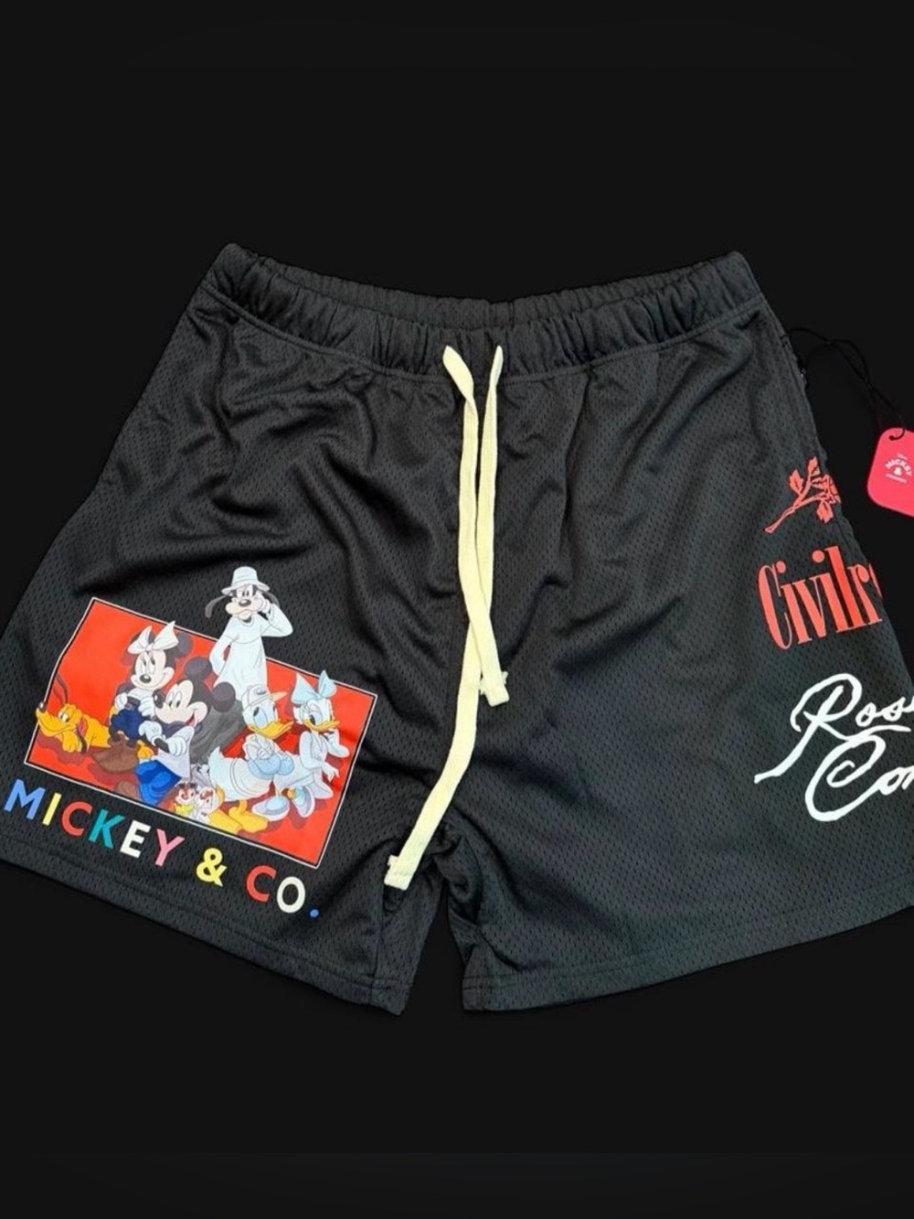 Civil Regime x Disney Mickey & Friends Mesh Shorts - Size L - NWT